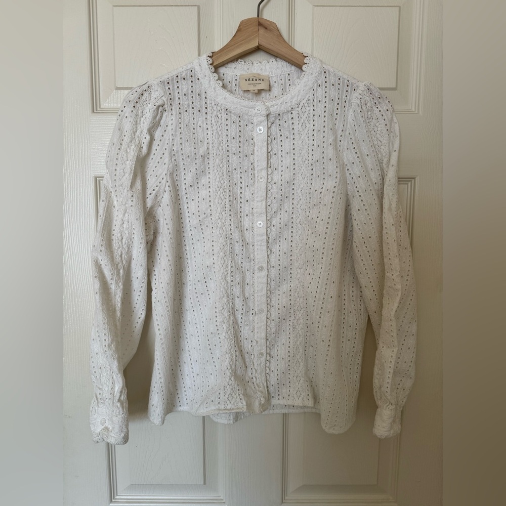 Sezane eyelet blouse